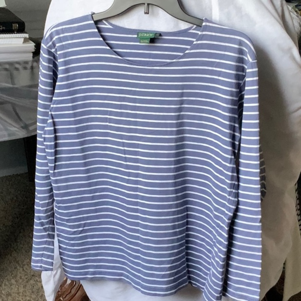 J.Crew Grey Striped Long Sleeve